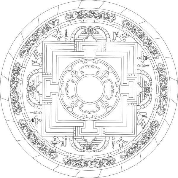 Sketch of Mandala Thangka 50*50